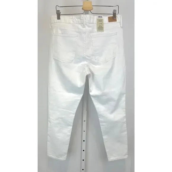 NWT LEVI STRAUSS Signature Mid Rise Skinny Crop Jeans Distressed White 14 / 32 - Picture 2 of 10